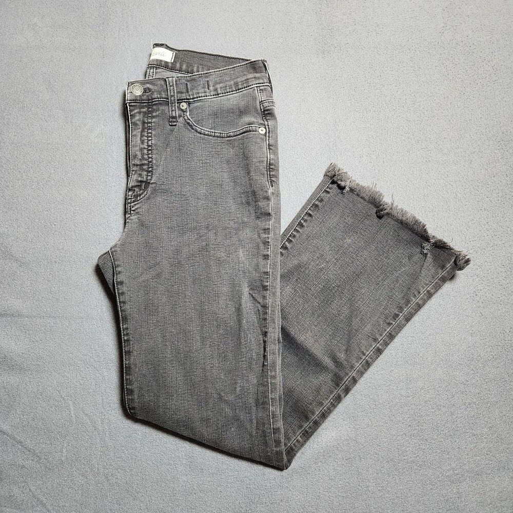 Madewell Women 27 Cali Demi-Boot Jeans in Berkeley Black: Chewed-Hem Edition